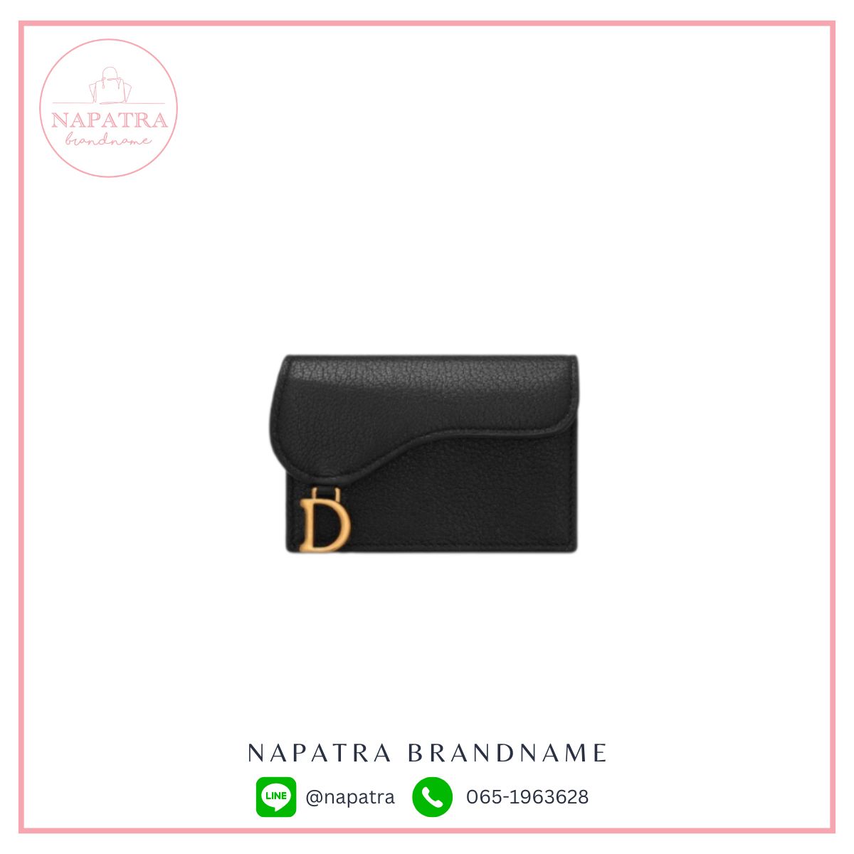 Dior Saddle Flap Card Holder – Goatskin