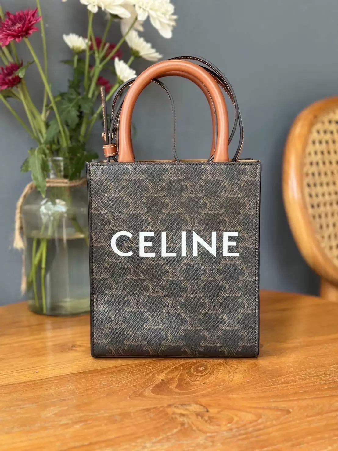 Celine Vertical Cabas - Canvas - Image 8