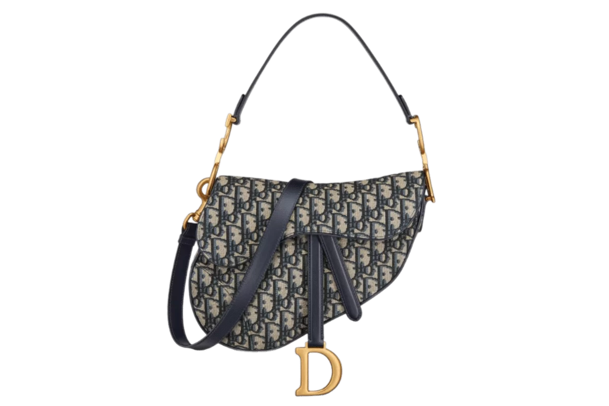 Dior Saddle Bag - Blue Dior Oblique Jacquard - Image 2
