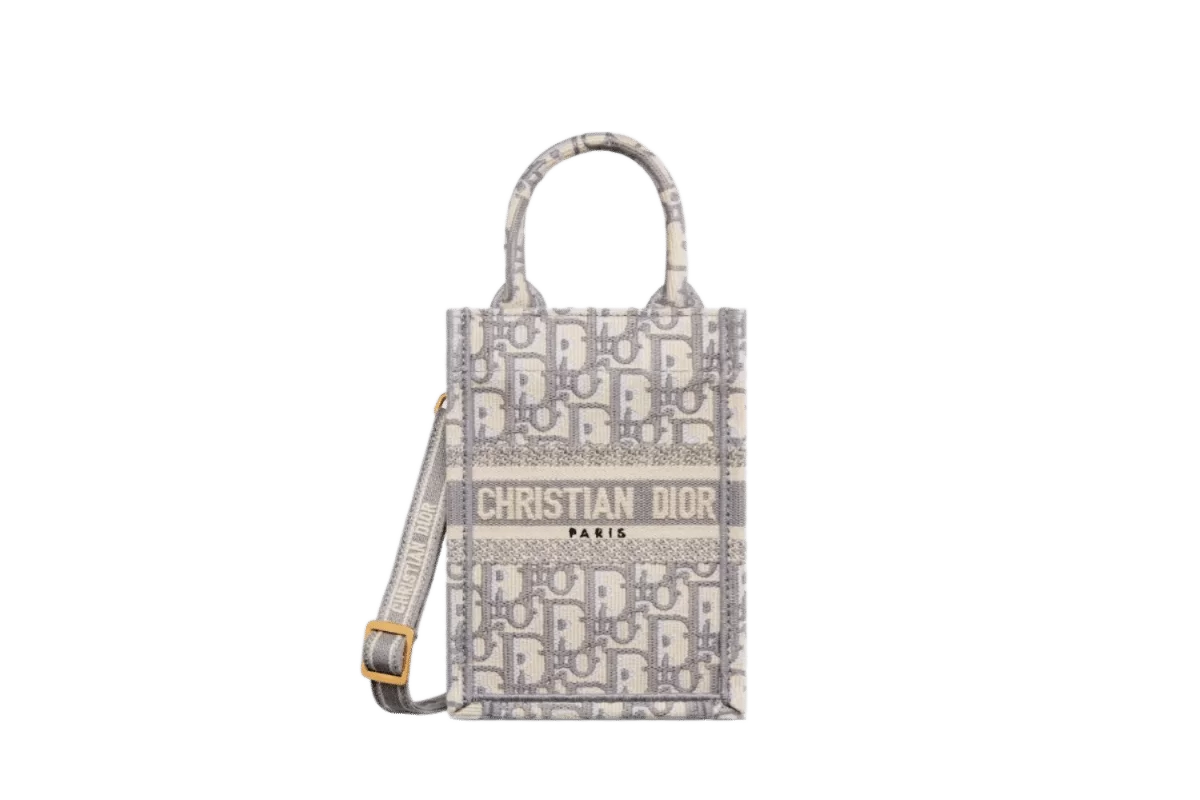 Mini Vertial Dior Book Tote Bag With Strap - Image 5