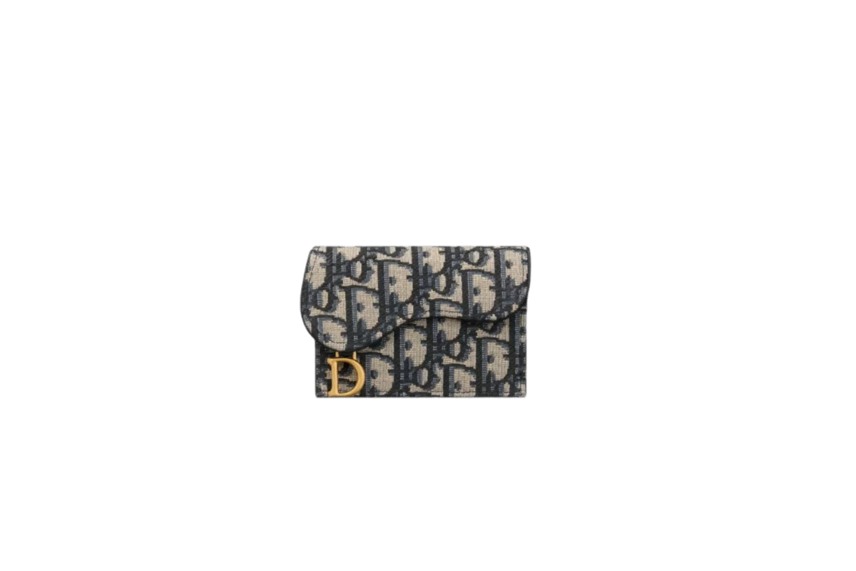 Dior Saddle Flap Card Holder - Oblique Jacquard - Image 2