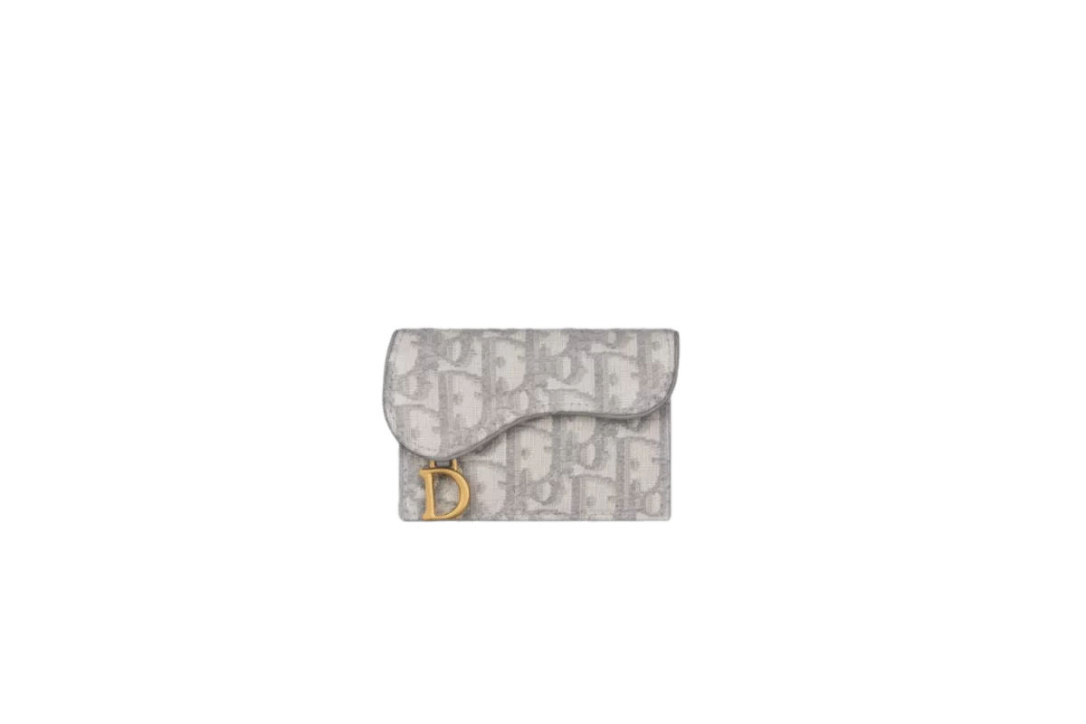 Dior Saddle Flap Card Holder - Oblique Jacquard - Image 4