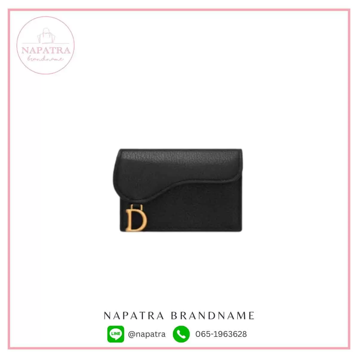 Dior Saddle Flap Card Holder – Goatskin