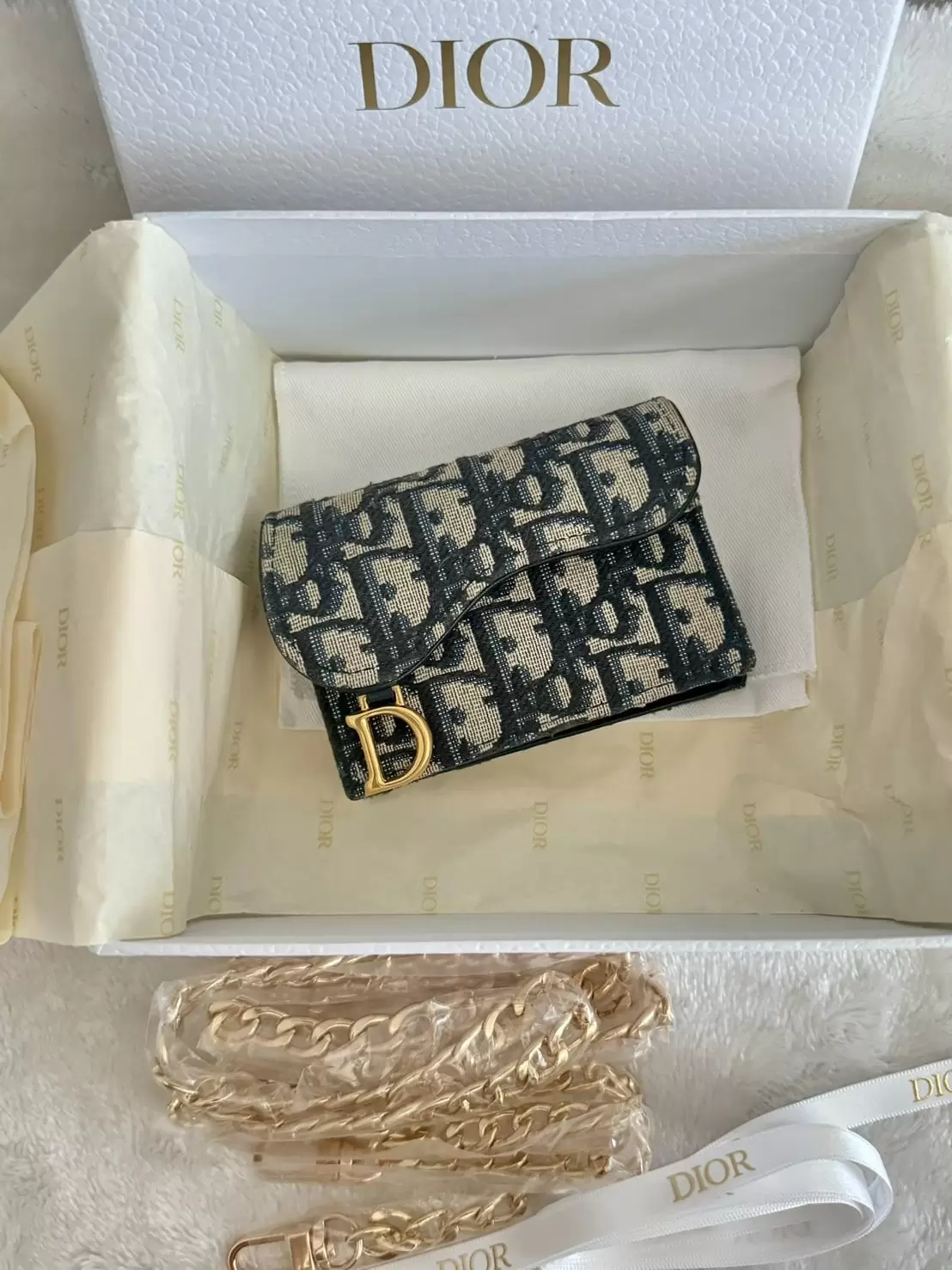 Dior Saddle Flap Card Holder - Oblique Jacquard - Image 3
