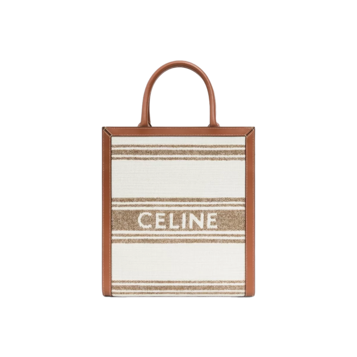 Celine Small Vertical Cabas In Striped Textile With Celine Jacquard - Image 2