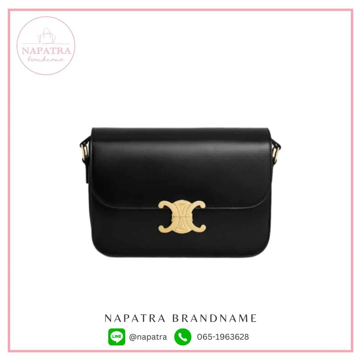 Celine Triomphe Bag In Shiny Calfskin