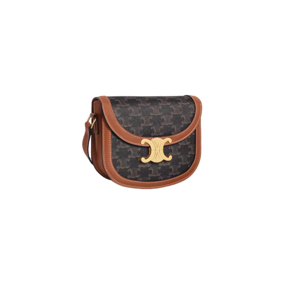 Celine Besace Clea Bag In Triomphe Canvas and Calfskin - Image 2
