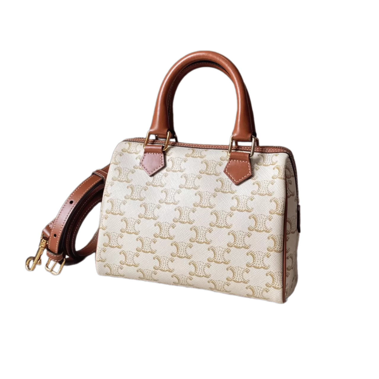 Celine Small Boston Cuir Triomphe Bag - Canvas - Image 4