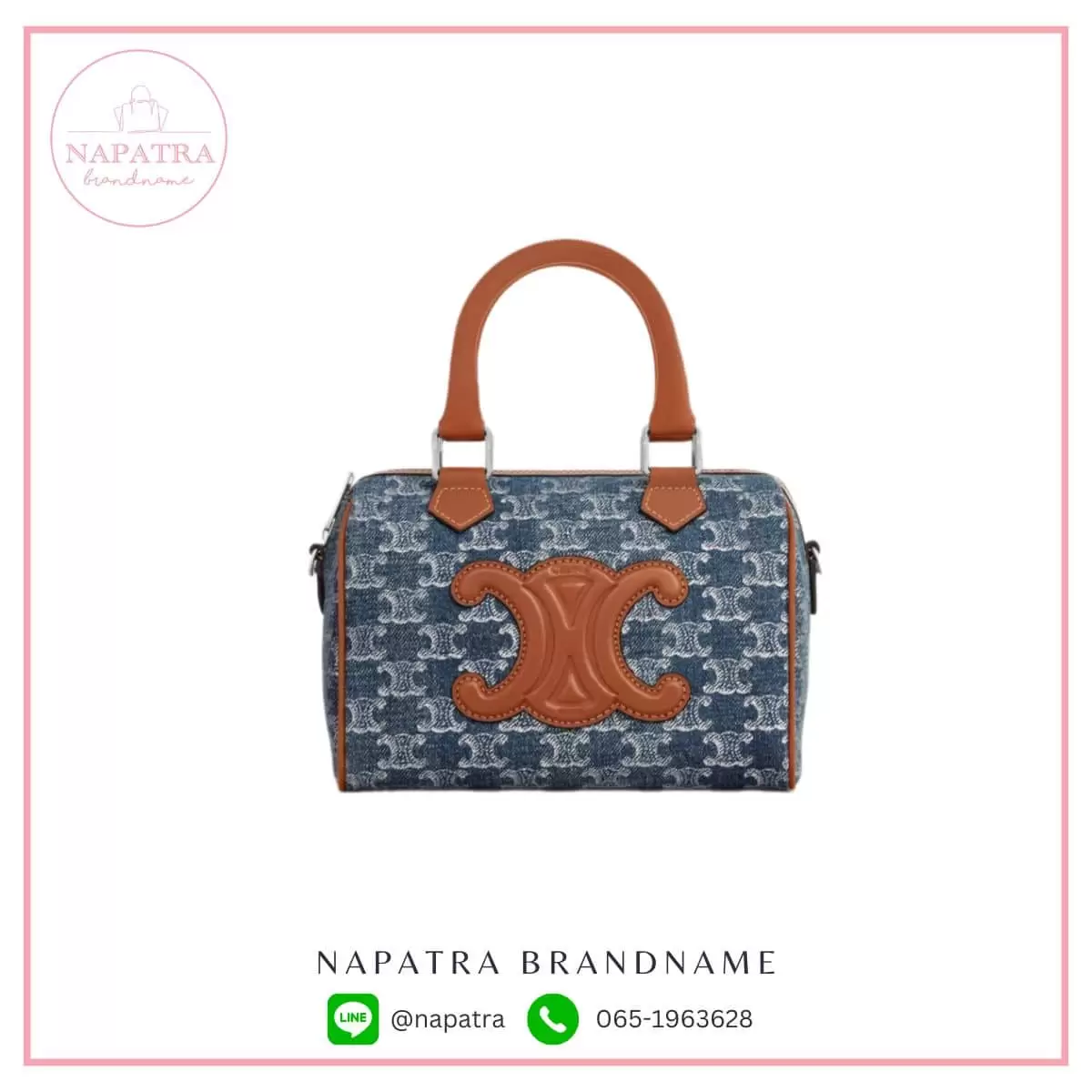 Celine Small Boston Cuir Triomphe Bag – Denim