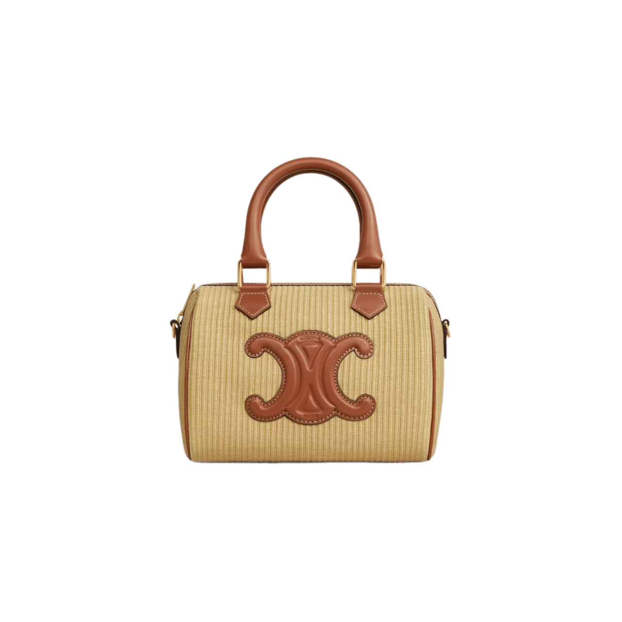 Celine Small Boston Cuir Triomphe Bag - Textile and Calfskin - Image 2