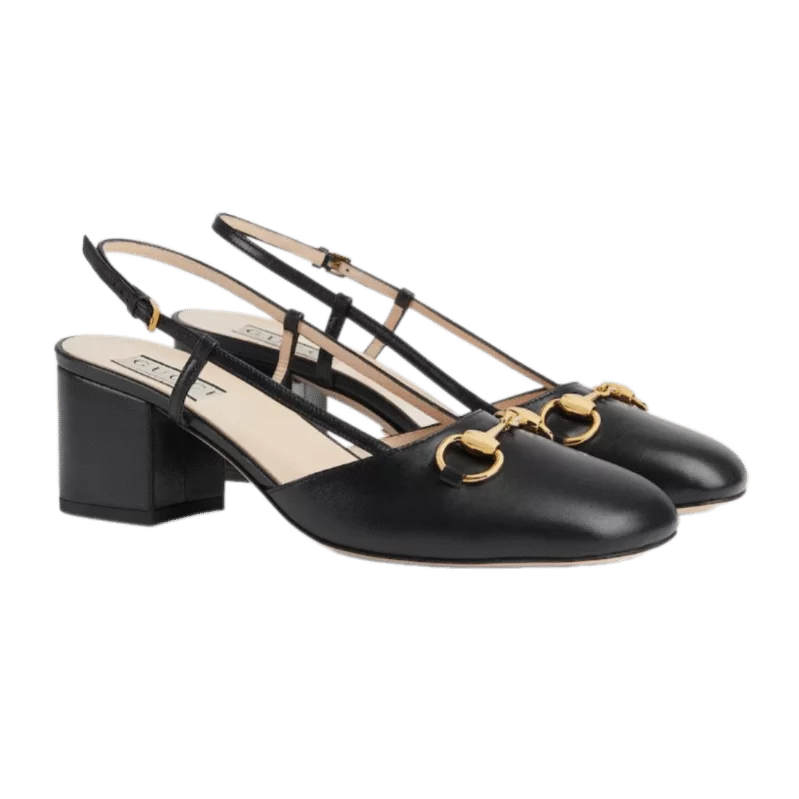 Gucci Mid heel sling bag w/horsebit shoes - Image 4