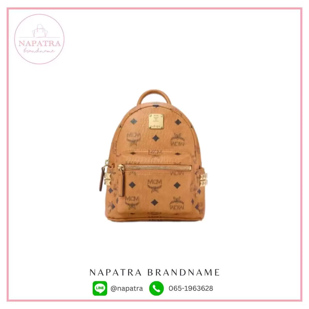 MCM Stark  Bebe Boo Side Studio Backpack In Visetos X-Mini