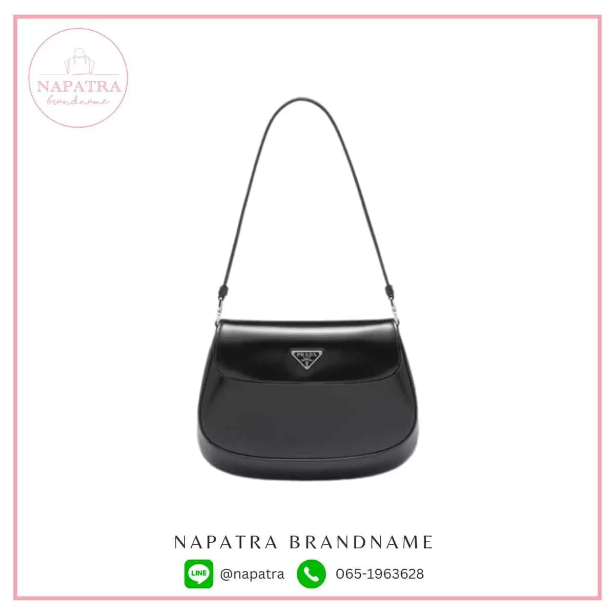 Prada Cleo Brushed Leather Shoulder Bag With Flap