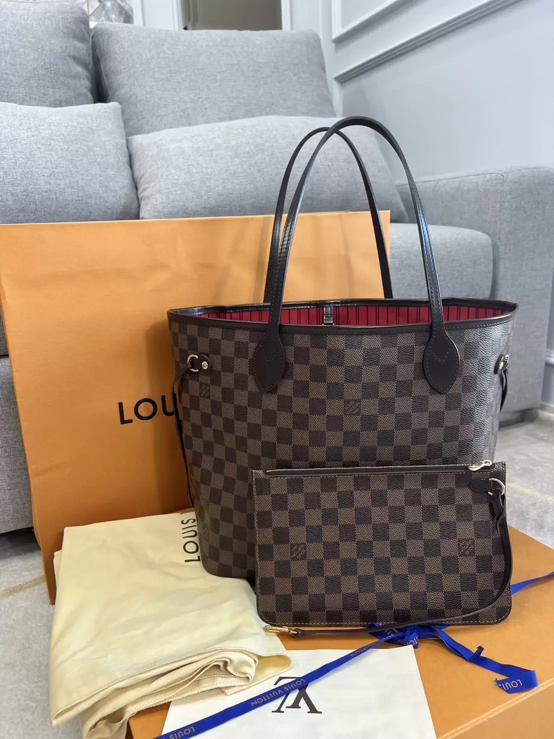 LV Neverfull Damier Ebene - Image 7