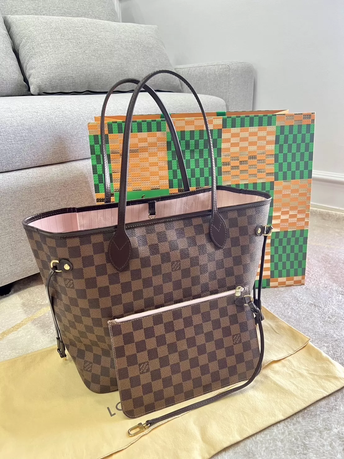 LV Neverfull Damier Ebene - Image 8