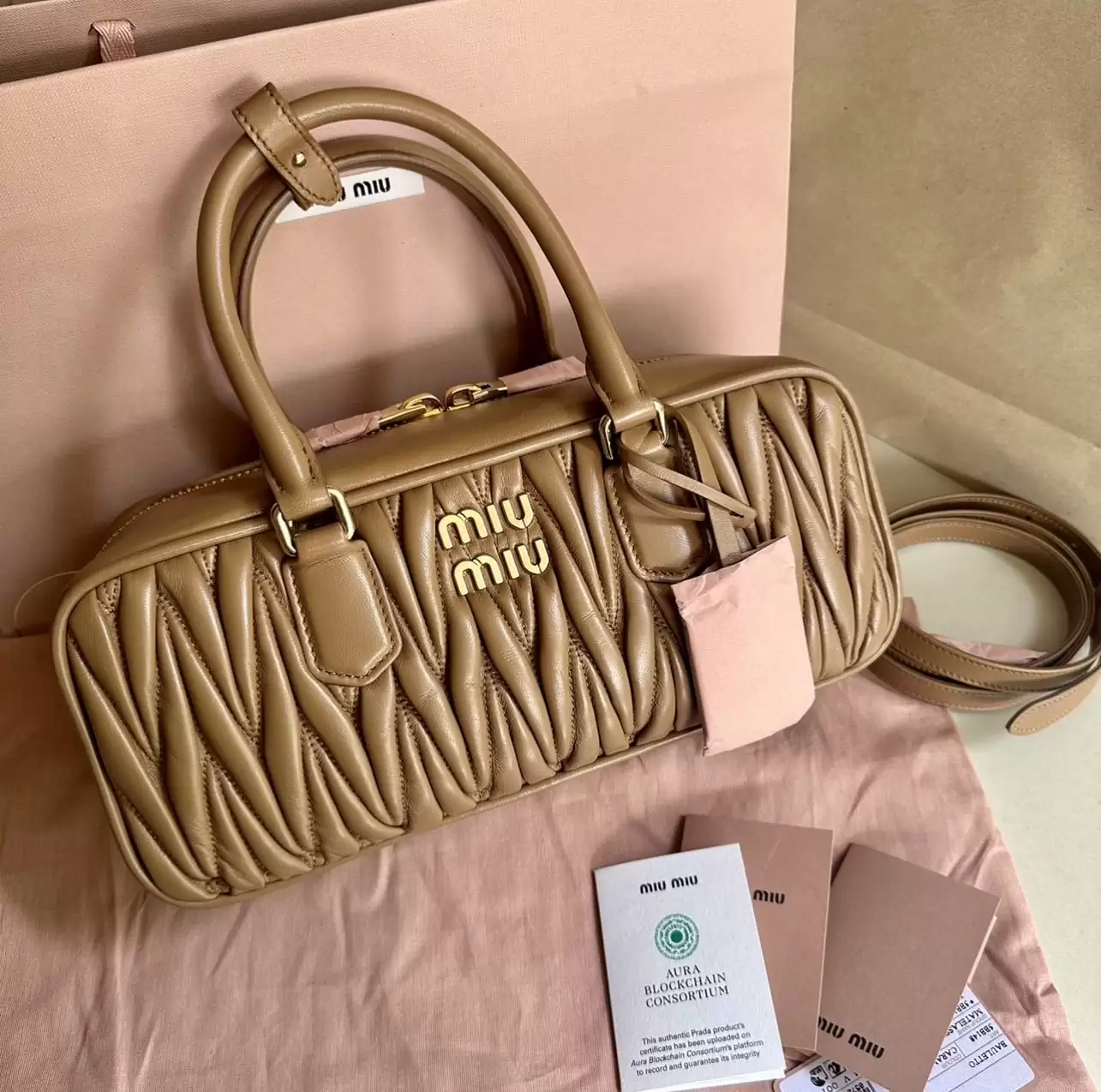 Miu Miu Arcadie Matelasse Nappa Leather Bag - Image 12